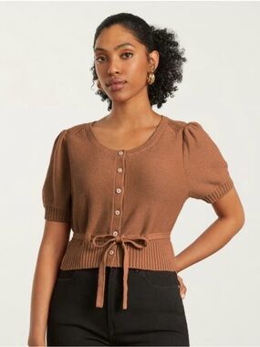 Everlane Puffy Sleeve Sweater in Tawny Brown Size Medium